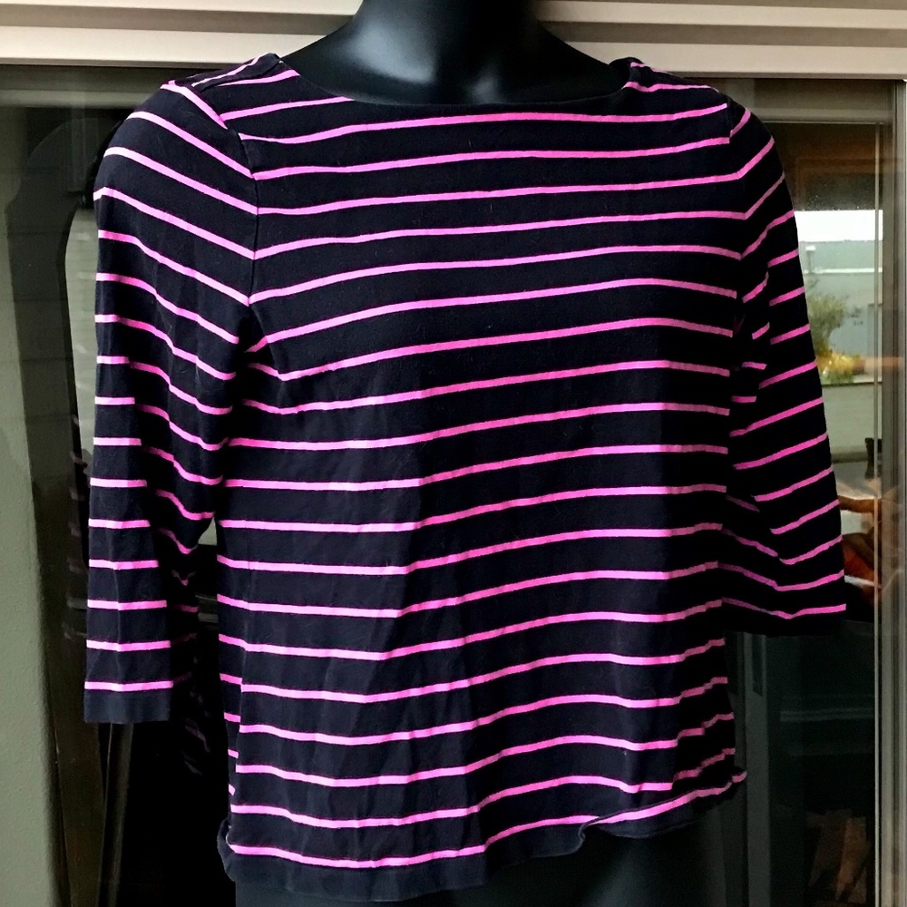 Lauren Ralph Lauren boat neck stretchy striped pullover, XL